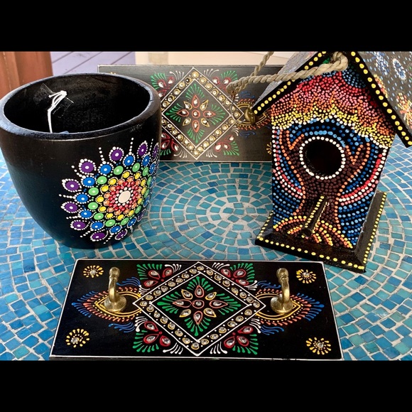 Antique Bronze Hooks Boho Gypsy Wall Plaque Hanger - Picture 4 of 9